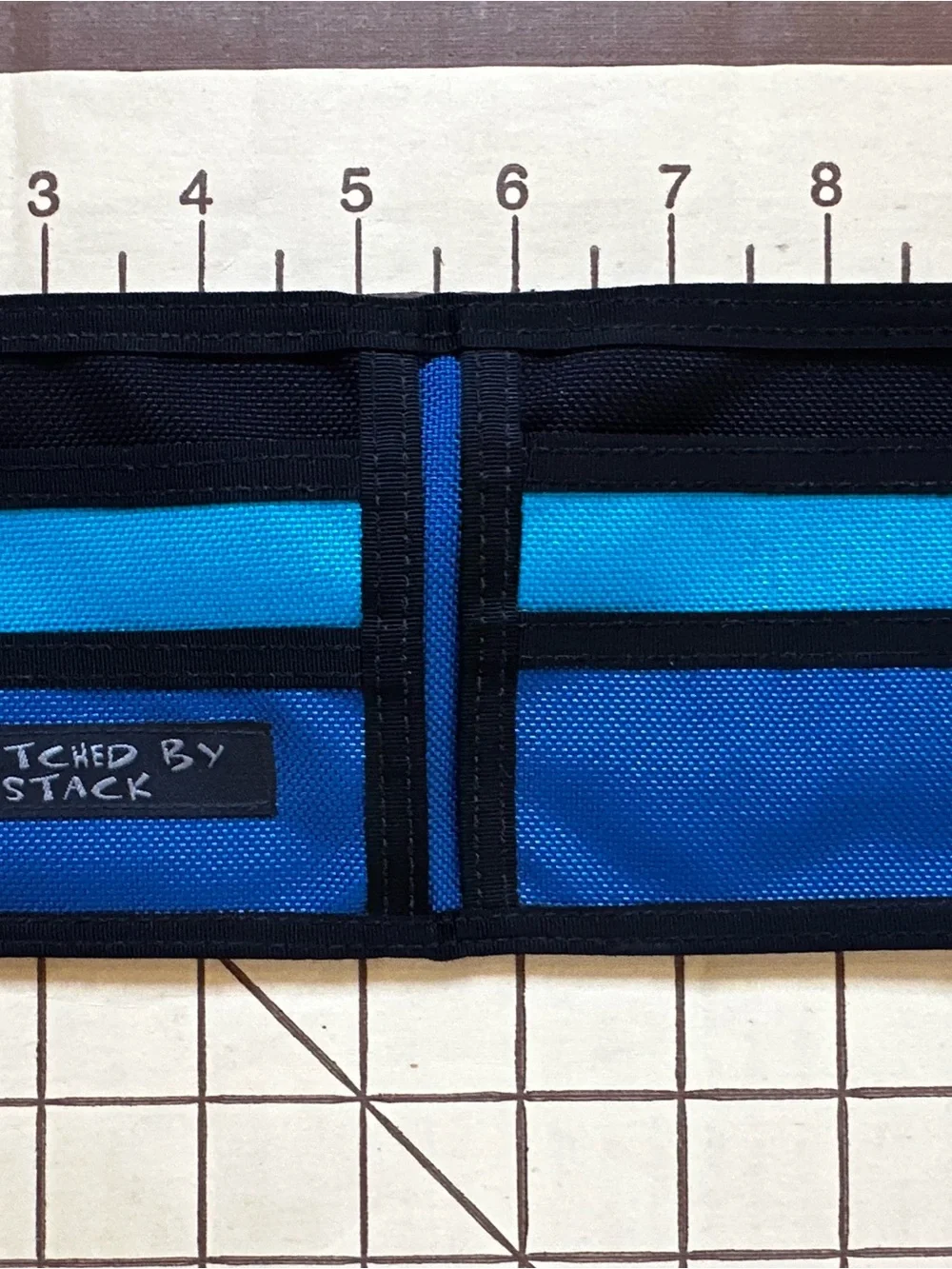 Stitched by Stack Blue Bi-Color Canvas Wallet